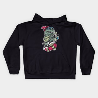 Dino Rocker Adventure Illustration Kids Hoodie